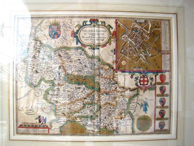 John Speed's 17th century Map of "West Ridinge of Yorkshyre with the Most famous & fair City of Yorke — image 4